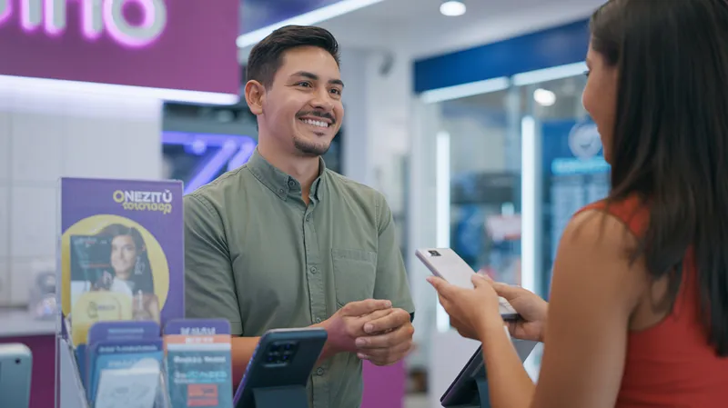 Emprendedor distribuidor autorizado de MexaRed atendiendo clientes